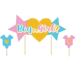 Clearance Cerf Dellier Cake topper assortis thème Gender reveal "Fille ou garçon"