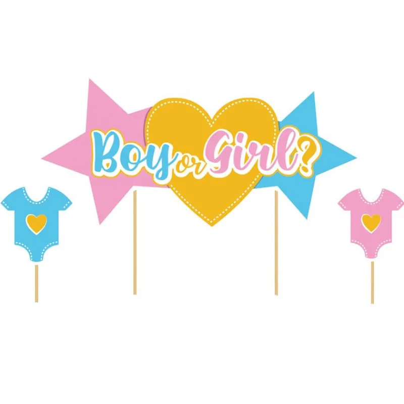 Clearance Cerf Dellier Cake topper assortis thème Gender reveal "Fille ou garçon"