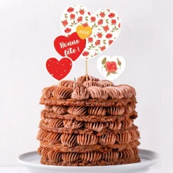 Online Cerf Dellier Cake topper assortis thème Romantique "Bonne fête"
