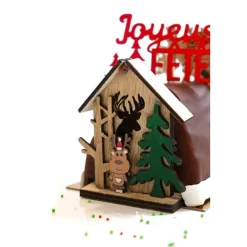 Online Cerf Dellier Cake topper en bois chalet de Noël Renne