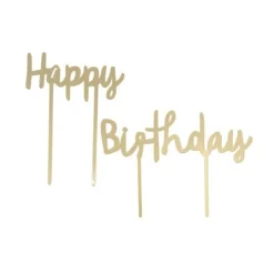 Hot Cerf Dellier Cake Topper Happy Birthday doré