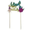 Cerf Dellier Cake topper Happy birthday sirène