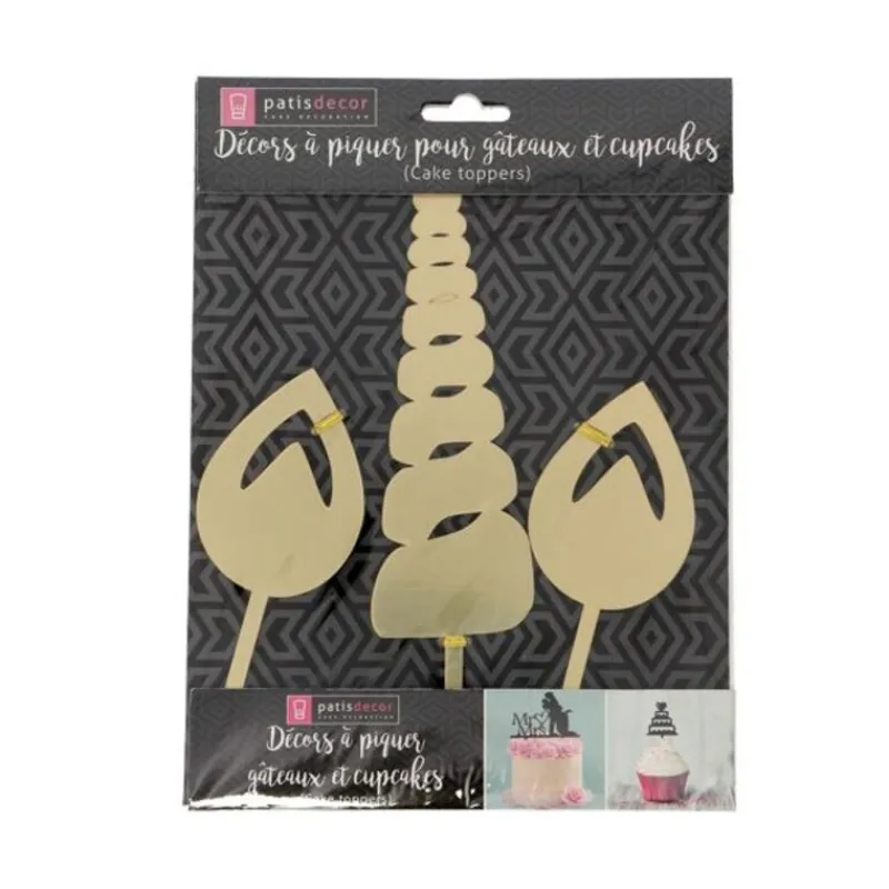 New Cerf Dellier Cake Topper Licorne Dorés