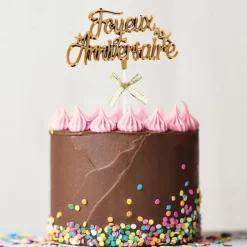 New Cerf Dellier Cake topper "Joyeux anniversaire"