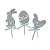 New Cerf Dellier Cake toppers Pâques gris (x3)