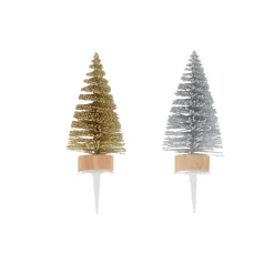 New Cerf Dellier Cake toppers sapins dorés et argentés