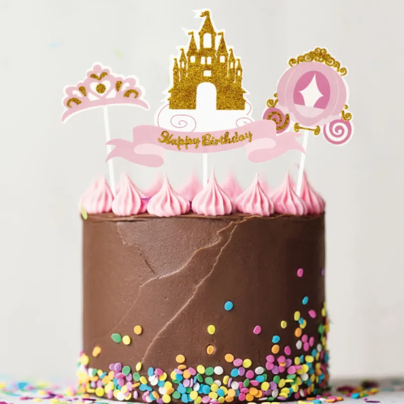 Cerf Dellier Cakes toppers Anniversaire princesses (x4)