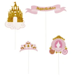 Cerf Dellier Cakes toppers Anniversaire princesses (x4)