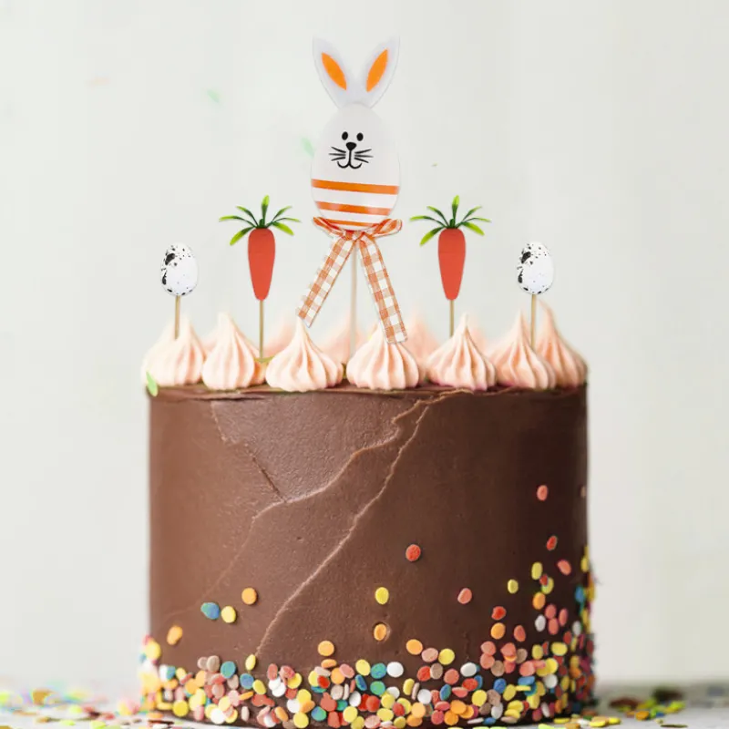 New Cerf Dellier Cakes toppers lapin de Pâques (x5)