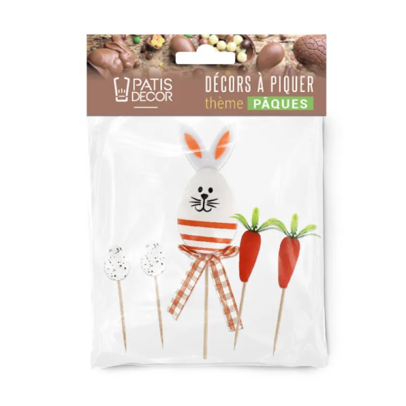 New Cerf Dellier Cakes toppers lapin de Pâques (x5)
