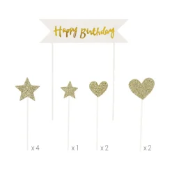 Outlet Cerf Dellier Cakes toppers "Happy birthday" 2 (x10)
