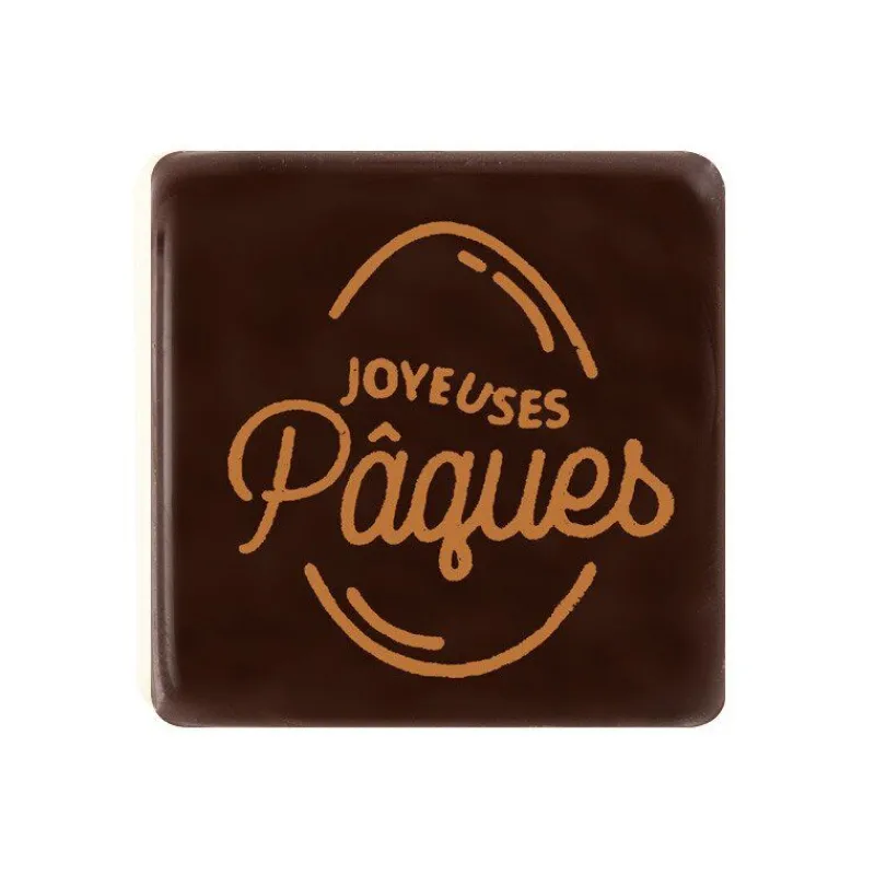 Hot Cerf Dellier Carrés chocolat "Joyeuses Pâques" 3x3 cm (x 175)