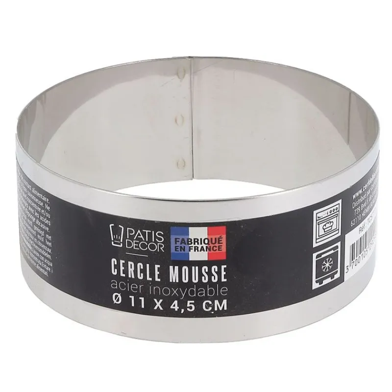 Cerf Dellier Cercle à mousse inox H 4,5 cm Ø 11 cm