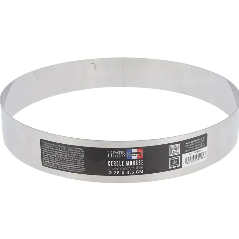 Clearance Cerf Dellier Cercle à mousse inox H 4,5 cm Ø 28 cm