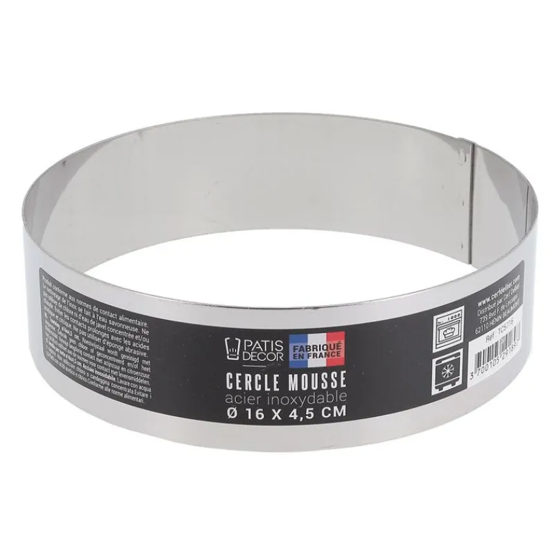 Best Cerf Dellier Cercle à mousse inox H 4,5 cm Ø 16 cm