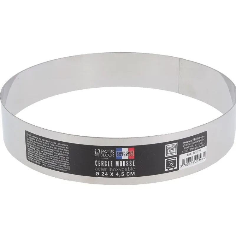 Outlet Cerf Dellier Cercle à mousse inox H 4,5 cm Ø 24 cm