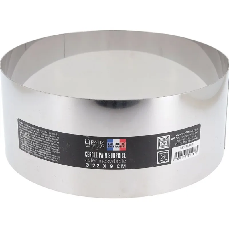 Online Cerf Dellier Cercle à pain surprise inox H 9 cm Ø 22 cm