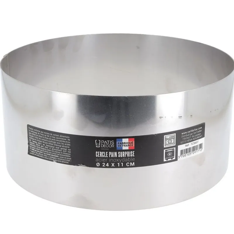 New Cerf Dellier Cercle à pain surprise inox H 11 cm Diam 24 cm
