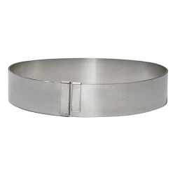 Cerf Dellier Cercle à pâtisserie extensible inox 18 à 36 cm H 3 cm De Buyer