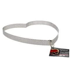 Clearance Cerf Dellier Cercle à tarte perforé coeur inox H 2 cm Ø 24 cm