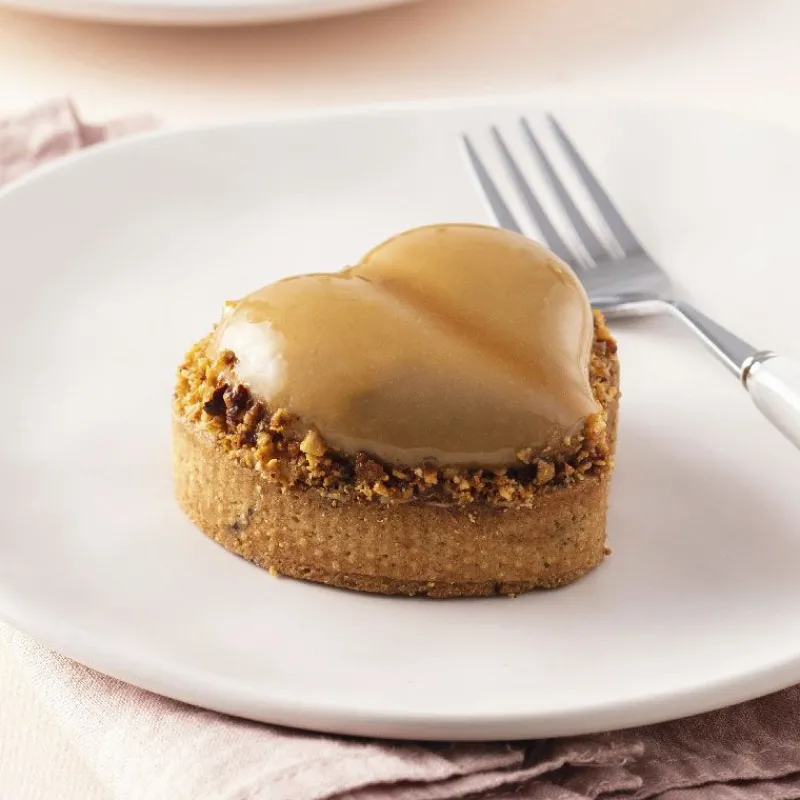 Cerf Dellier Cercle à tarte perforé coeur inox H 2 cm Ø 18 cm