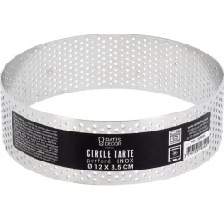 Outlet Cerf Dellier Cercle à tarte perforé inox H 3,5 cm Ø 12 cm