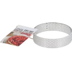 Hot Cerf Dellier Cercle à tarte perforé inox H 2 cm Ø 8 cm