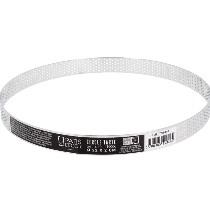 Clearance Cerf Dellier Cercle à tarte perforé inox H 2 cm Ø 22 cm