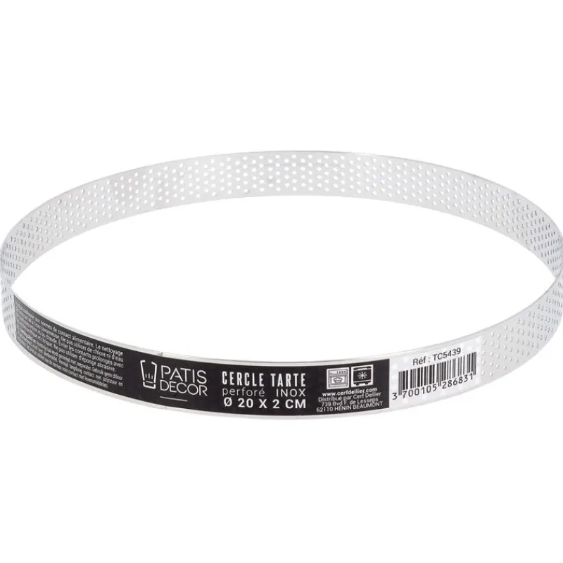 Best Cerf Dellier Cercle à tarte perforé inox H 2 cm Ø 20 cm