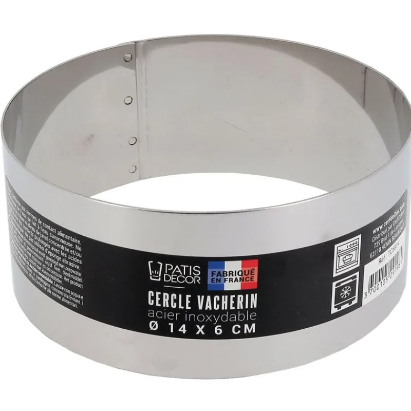 Cerf Dellier Cercle à vacherin inox H 6 cm Ø 14 cm