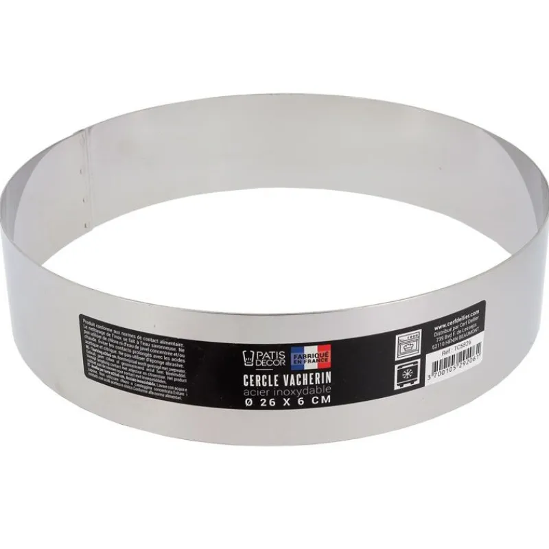 Sale Cerf Dellier Cercle à vacherin inox H 6 cm Ø 26 cm