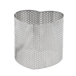 Hot Cerf Dellier Cercle perforé cœur en acier inoxydable cœur - 8 x 8 cm