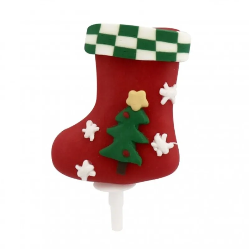Discount Cerf Dellier Chaussette de Noël décorée sur pique