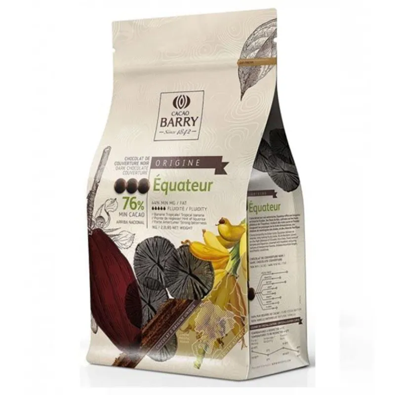 Sale Cerf Dellier Chocolat de Couverture Noir origine Equateur 76 % 1 Kg