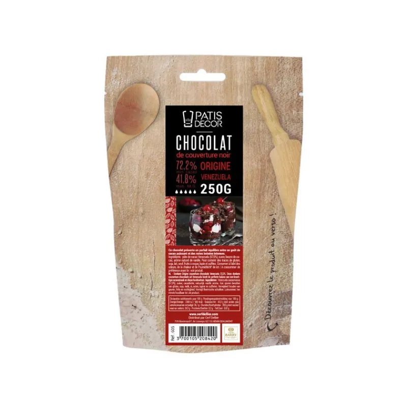Sale Cerf Dellier Chocolat Noir origine Venezuela 72 % Barry 250 g