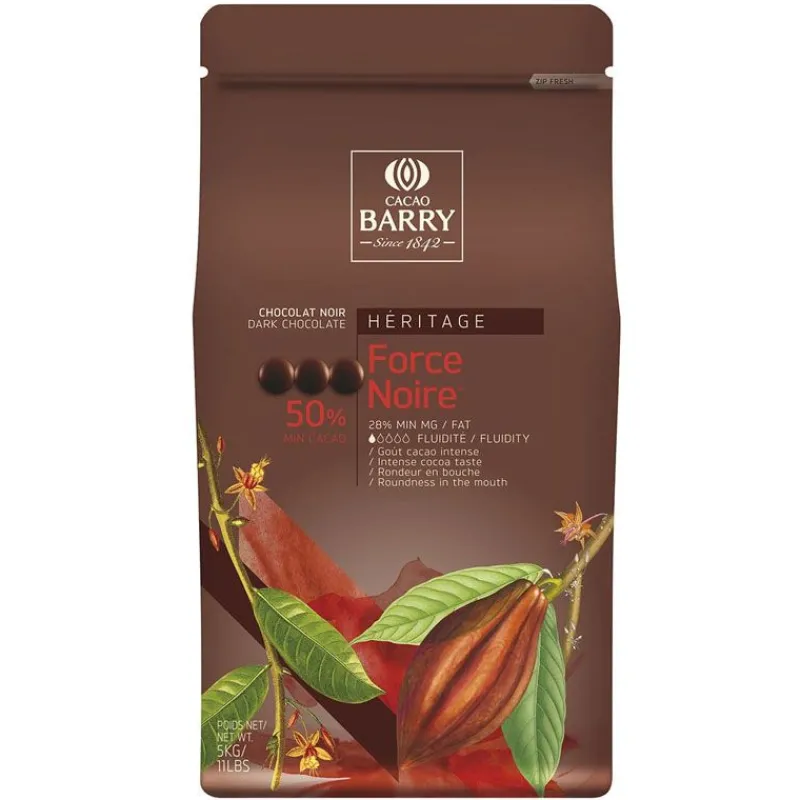 Cerf Dellier Chocolat noir pistoles Force Noire 50 % 5 kg