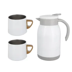 Cerf Dellier Coffret thermos + tasses blanches