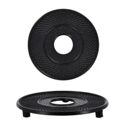 Best Cerf Dellier Coffret théière + tasses à rayures en fer noir - 800 ml