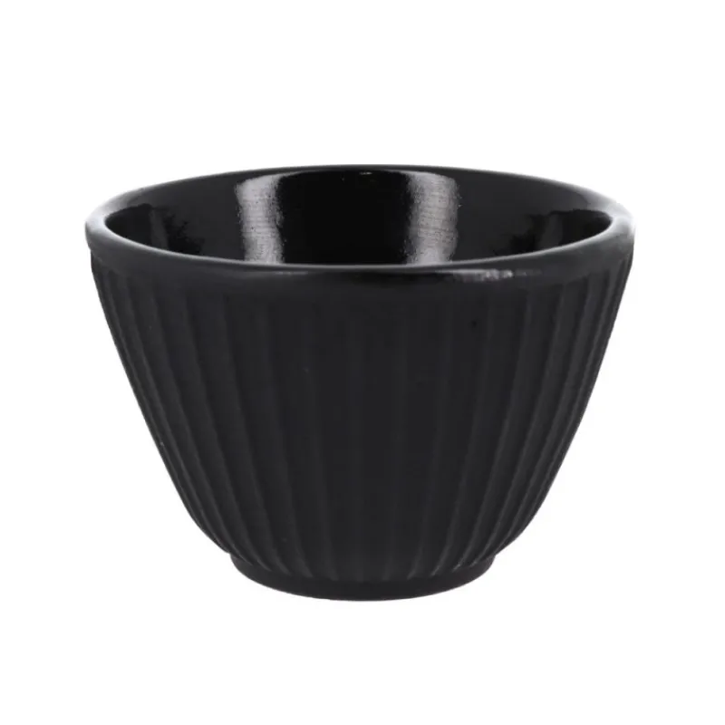 Best Cerf Dellier Coffret théière + tasses à rayures en fer noir - 800 ml