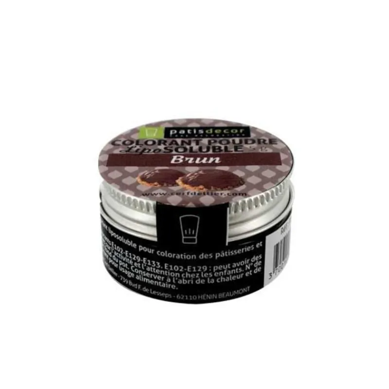 Cerf Dellier Colorant alimentaire liposoluble poudre brun 5 g