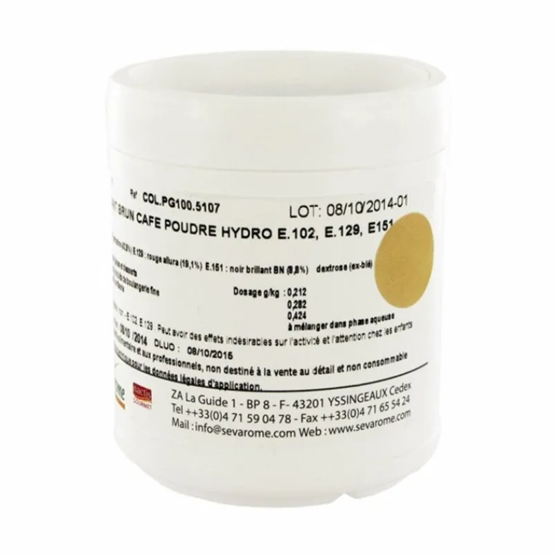 Hot Cerf Dellier Colorant poudre alimentaire Café 100 g