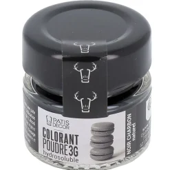 Cerf Dellier Colorant poudre hydrosoluble noir charbon naturel 3 g