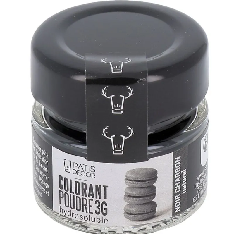 Cerf Dellier Colorant poudre hydrosoluble noir charbon naturel 3 g