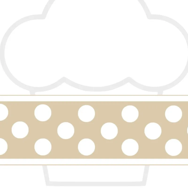 Clearance Cerf Dellier Contour de gâteau individuel crème pois blancs 45 mm (10 m)