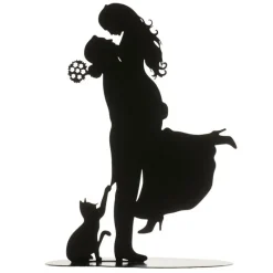Online Cerf Dellier Couple de mariés avec chat métal noir