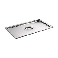 Cerf Dellier Couvercle inox avec poignée GN 2/1 - pour bac gastronorme sans anse