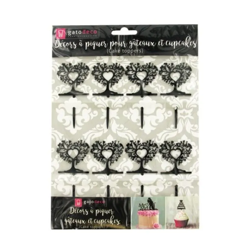 Clearance Cerf Dellier Cupcake Toppers Arbres cœurs (x 8)
