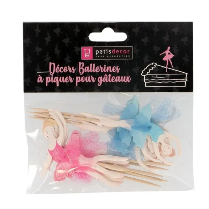 Outlet Cerf Dellier Cupcake Toppers Ballerines assorties (x 12)