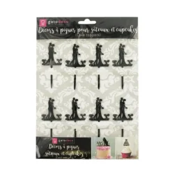 Clearance Cerf Dellier Cupcake Toppers couple enlacé (x 8)