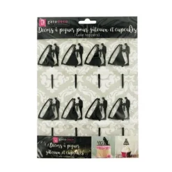 New Cerf Dellier Cupcake Toppers Couples de mariés (x 8)